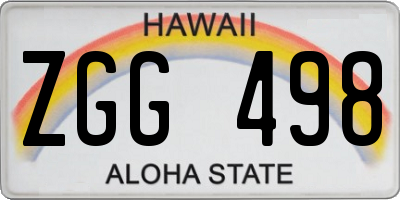 HI license plate ZGG498