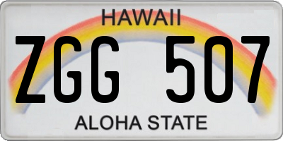 HI license plate ZGG507