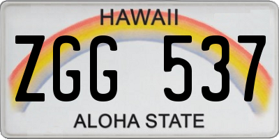 HI license plate ZGG537
