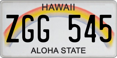 HI license plate ZGG545
