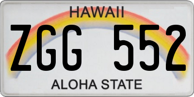 HI license plate ZGG552