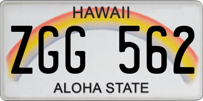 HI license plate ZGG562