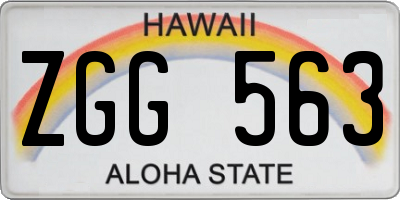 HI license plate ZGG563