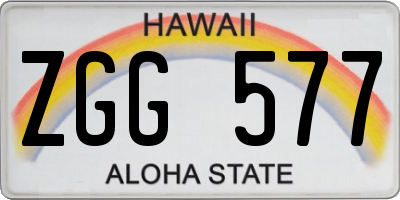 HI license plate ZGG577