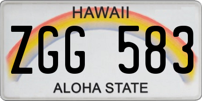 HI license plate ZGG583