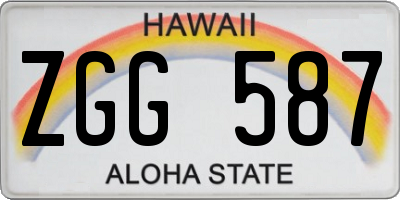 HI license plate ZGG587