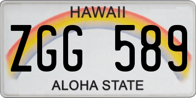 HI license plate ZGG589