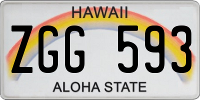 HI license plate ZGG593