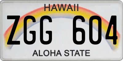 HI license plate ZGG604