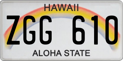 HI license plate ZGG610