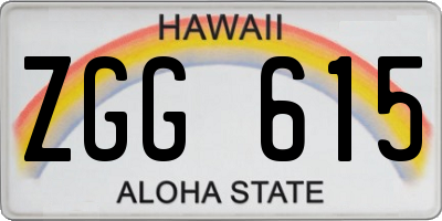 HI license plate ZGG615