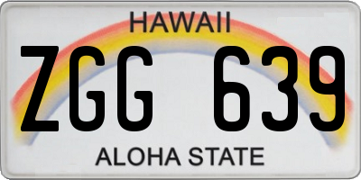 HI license plate ZGG639