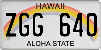 HI license plate ZGG640