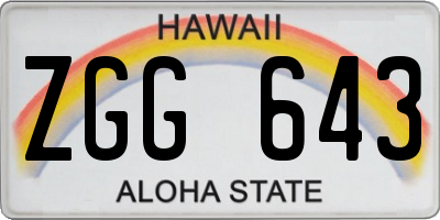HI license plate ZGG643