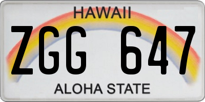 HI license plate ZGG647