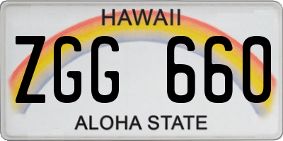 HI license plate ZGG660