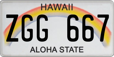 HI license plate ZGG667