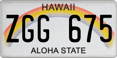HI license plate ZGG675