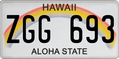 HI license plate ZGG693