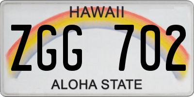 HI license plate ZGG702