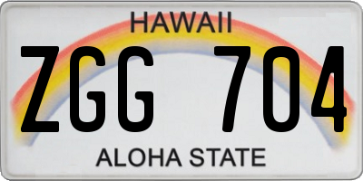 HI license plate ZGG704