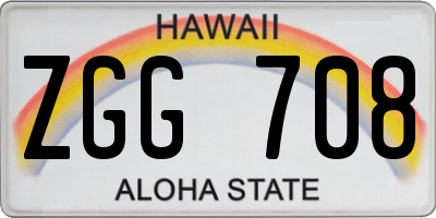 HI license plate ZGG708