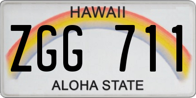 HI license plate ZGG711