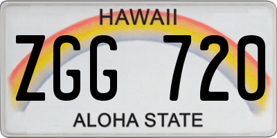 HI license plate ZGG720