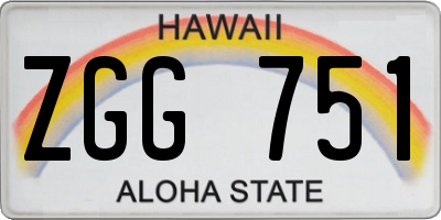 HI license plate ZGG751