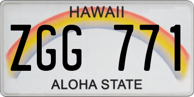 HI license plate ZGG771