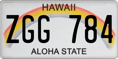 HI license plate ZGG784