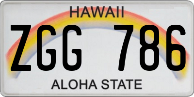 HI license plate ZGG786