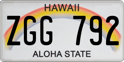 HI license plate ZGG792