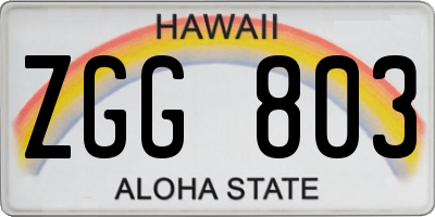 HI license plate ZGG803