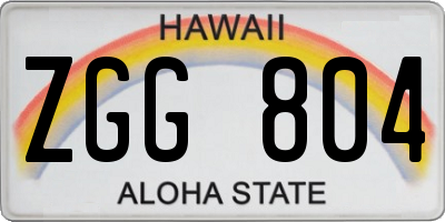 HI license plate ZGG804