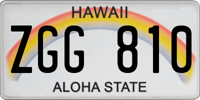HI license plate ZGG810