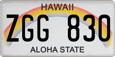 HI license plate ZGG830