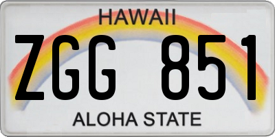 HI license plate ZGG851