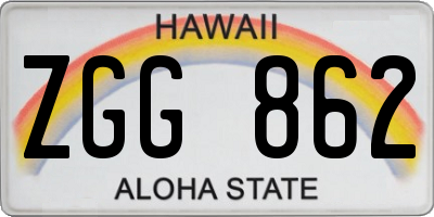 HI license plate ZGG862