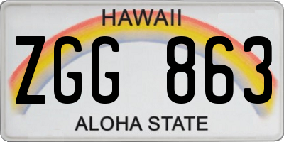 HI license plate ZGG863