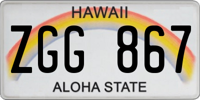 HI license plate ZGG867