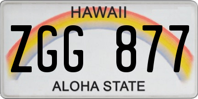 HI license plate ZGG877