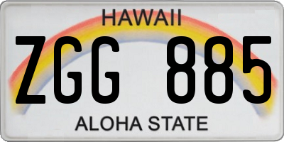 HI license plate ZGG885