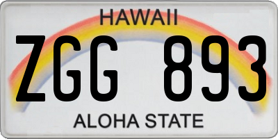 HI license plate ZGG893