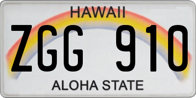 HI license plate ZGG910
