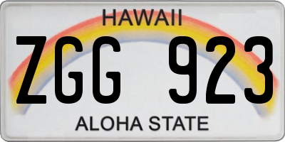 HI license plate ZGG923