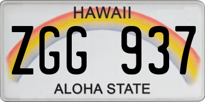 HI license plate ZGG937