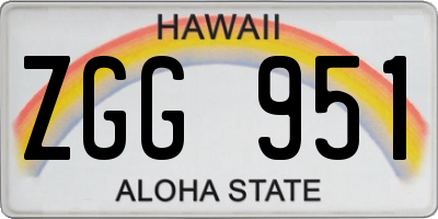 HI license plate ZGG951