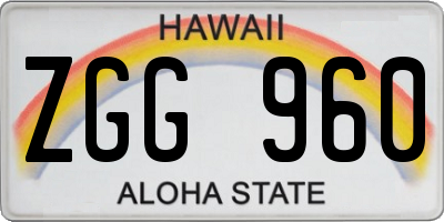 HI license plate ZGG960