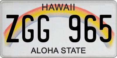 HI license plate ZGG965